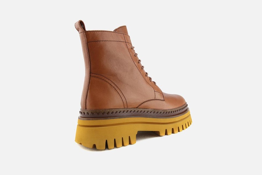 Women Elvio Zanon | Elvio Zanon - Waiting Brown Lace-Up Boots On Labotte