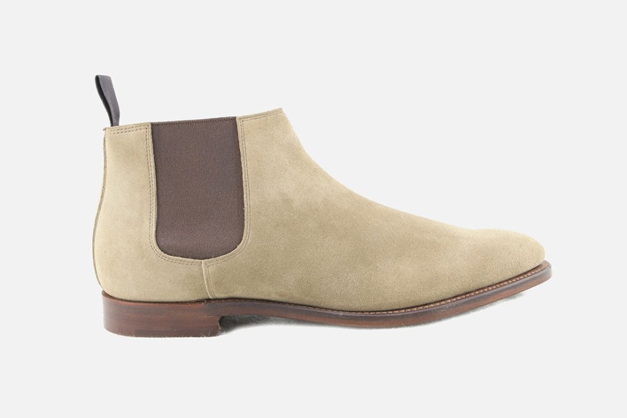 Men Crockett & Jones | Crockett & Jones - Epsom Khaki Suede Ankle Boots On Labotte