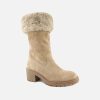 Women Geox | Geox - Damiana Fur Boot Toffee Beige Boots On Labotte