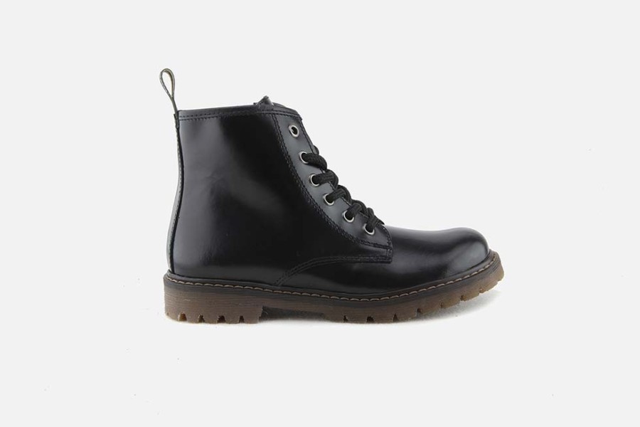 Girls Acebos | Acebos - Adele Black Lace-Up Boots On Labotte